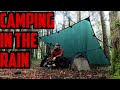 Tarp and bivvy camping in the rain  solo wild camping