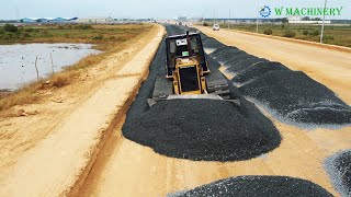 Wonderful Processing Komatsu Dozer Spreading Gravel Installing Roads Special Activities Dozer Skills