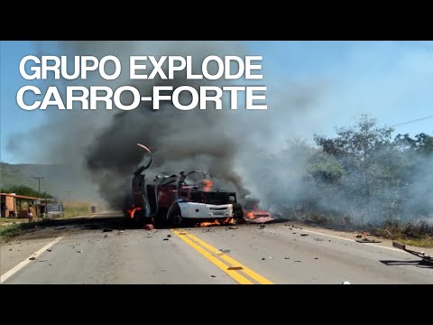 Grupo explode carro-forte em Piquet Carneiro, interior do Ceará