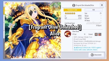 【SAOIF】[Fragrant Olive Unleashed] Alice (Earth | Slash | Single Foe) Skill Animation