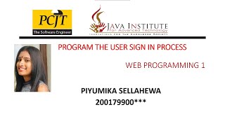 Web Project Task 03 | 1st Year | Java Institute | Piyumika Sellahewa