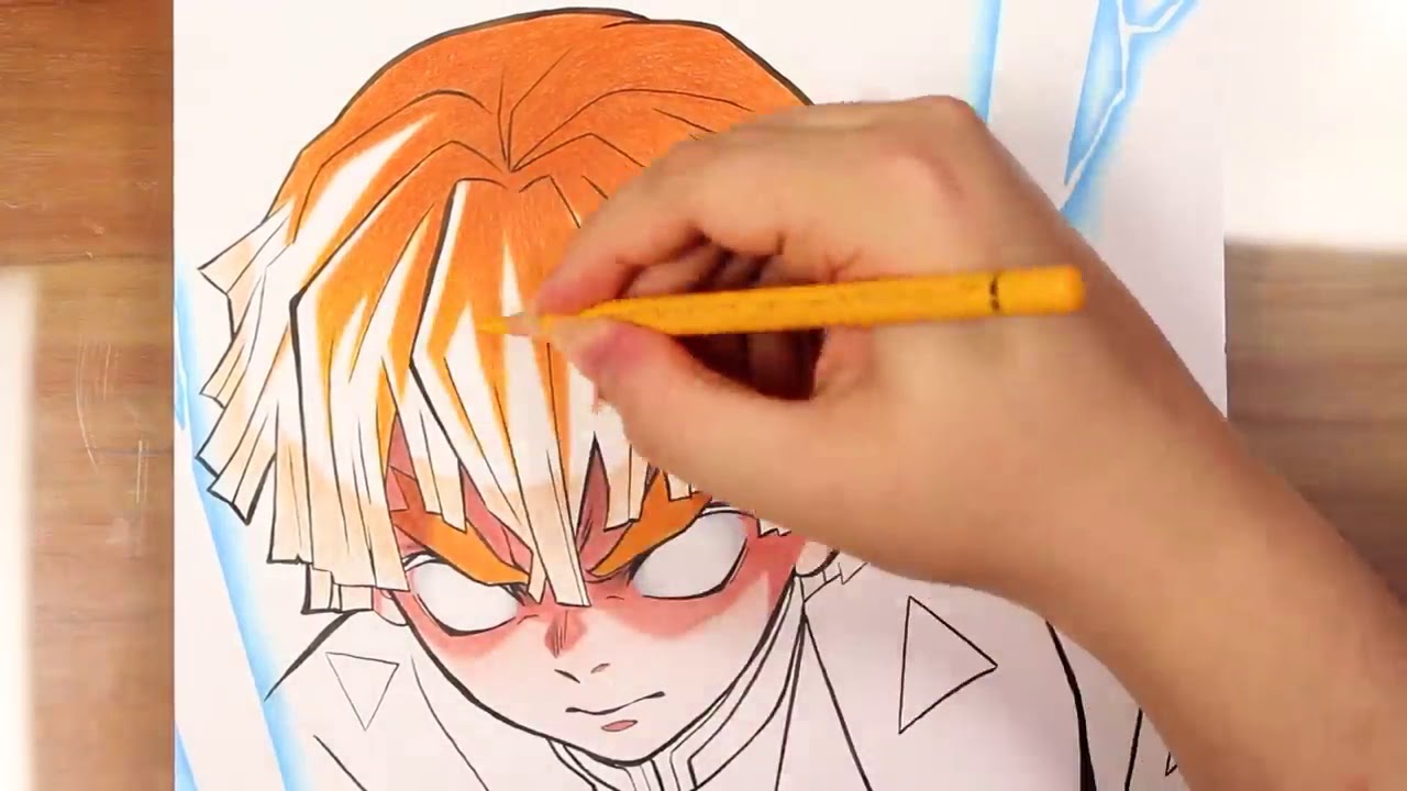 Como desenhar o Zenitsu #zenitsu #zenitsuagatsuma #fypシ #viral #desenh