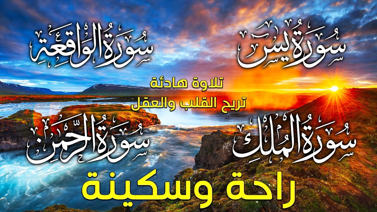 سورة  يس+الملك+الرحمن+الواقعة(تلاوة هادئة😴😌) 2023💚 القارئ توفيق الطائع💚