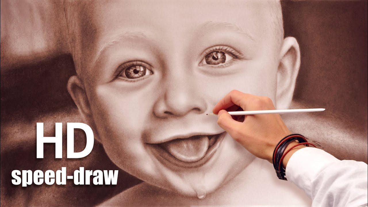 ⁣Drawing a face (speed painting) how to draw funny baby