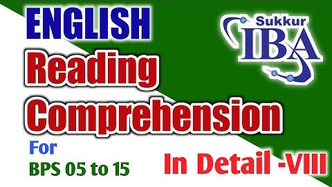 English Reading Comprehension || IBA Screening Tests || bPS 05 To 15 || STS