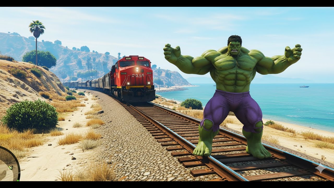 Can Hulk Smash the Train? (Epic GTA 5 Superhero Experiment)