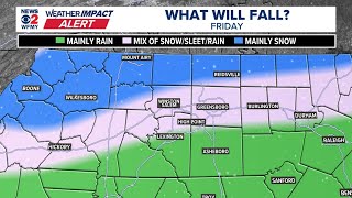 Greensboro rain and snow forecast for Friday