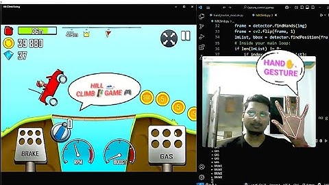 Playing🎮 Hill Climb Racing🏇 with Hand✋Gesture #ai#computervision#pythonbhai#gameplay#hillclimbracing