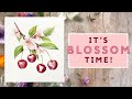 How to paint watercolour cherry blossom