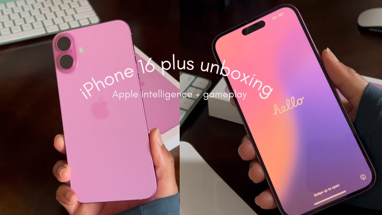 iPhone 16 plus unboxing (pink) 🌸 || Roblox gameplay + Apple intelligence + iOS 18.5