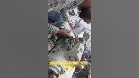 How to make trackpants with elastic|How to attach elastic at waist with overlock#machine #pants