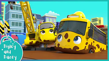 🚧 Buster Stuck in the Mud! 🚜 | Go Buster & Digley and Dazey | Construction Truck Cartoons