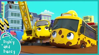 🚧 Buster Stuck in the Mud! 🚜 | Go Buster & Digley and Dazey | Construction Truck Cartoons