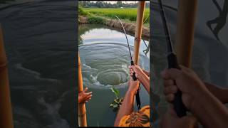 Membuat saung di kolam sambil mancing strike ikan nila