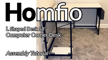 Homfio Desk 58" Computer L Desk Assembly Tutorial