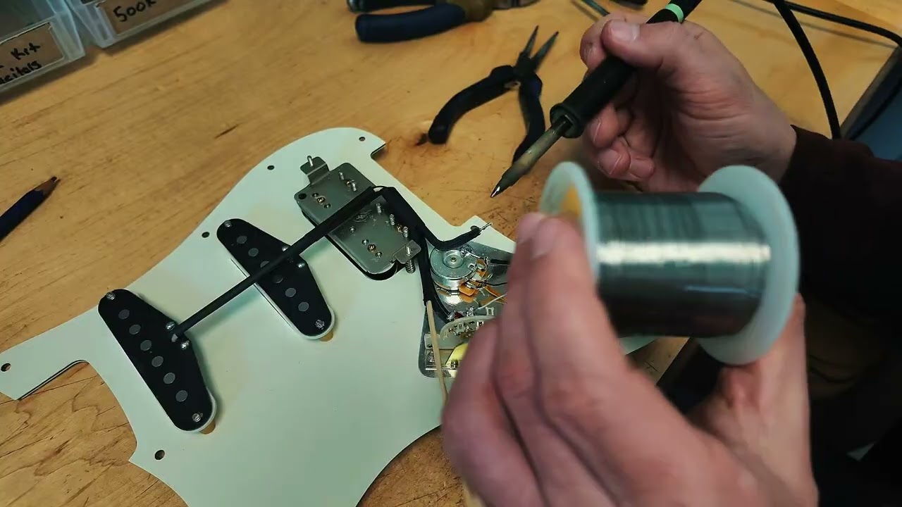 FLEOR Prewired HSS Pickguard For ST Electric Guitar - Alnico 5 Pickups & Pots - Loaded - View #3