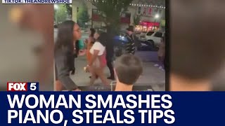 Caught on camera: performer's piano smashed, tips stolen | FOX 5 News