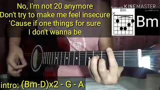 bebe rexha - not 20 anymore guitar cover (lyrics - chords) | guitar tutorial