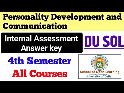 Personality Development and Communication Internal Assessment Answer key 4th Semester DU SOL
