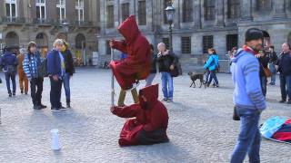 Magician Ramana Levitation/Impossible Balance in Dam Square, Amsterdam 2013
