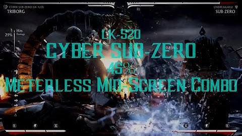 Mortal Kombat XL - Cyber Sub-Zero (LK-52O) Triborg 45% Meterless Mid-Screen Corner Carry Combo HD