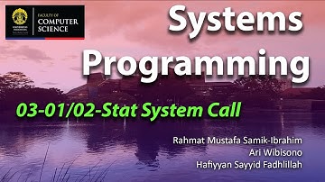 Systems Programming - 03-01/02- Stat System Call - CSCM603127