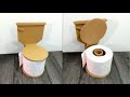 porta papel higiénico en cartón reciclado dispensador para el baño - hermosa manualidad reciclada