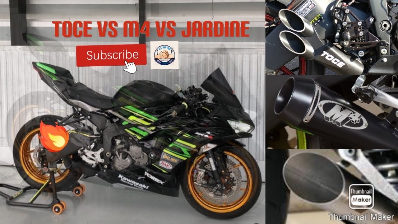 KAWASAKI ZX6R 3 Exhausts Sound (Toce, Jardine, M4) - YouTube