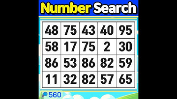 Number Search #560 If you got them all right, you’re a concentration genius!【Match | brain game 】