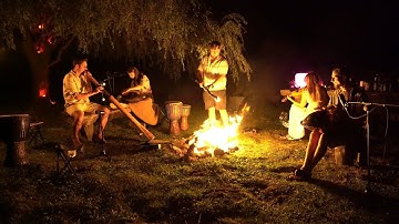Nighttime Campfire Jam Session: Didgeridoo, Violin, Handpan | Live Recording