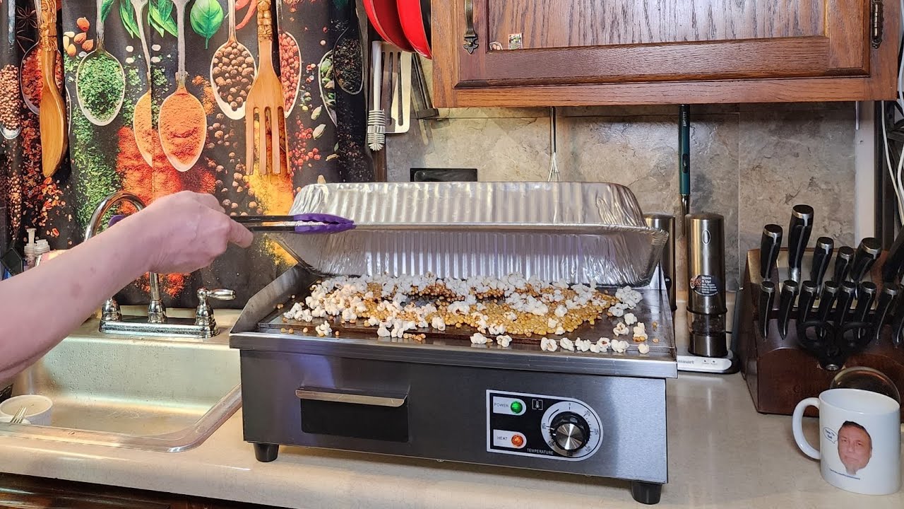 Popping Popcorn on a Flat Top Griddle YouTube