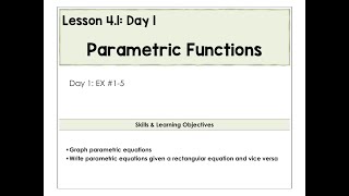 4.1-A Parametric Functions Video