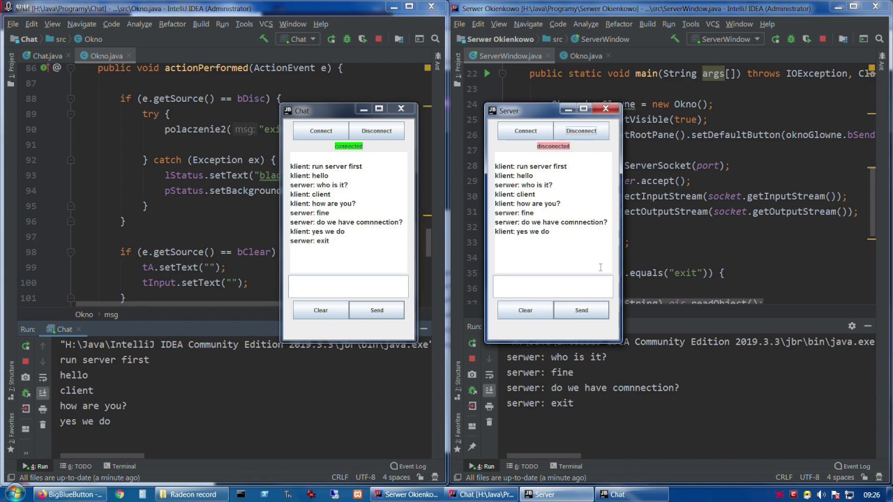 Java: client srever chat application presentation - YouTube