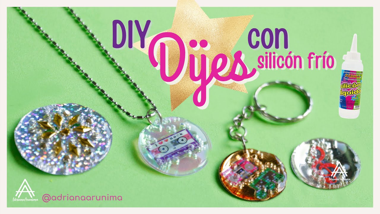 🌕 DIY con silicón frío y lentejuelas 𝗚𝗘𝗡𝗜𝗔𝗟!!! | Colgantes de silicona - YouTube