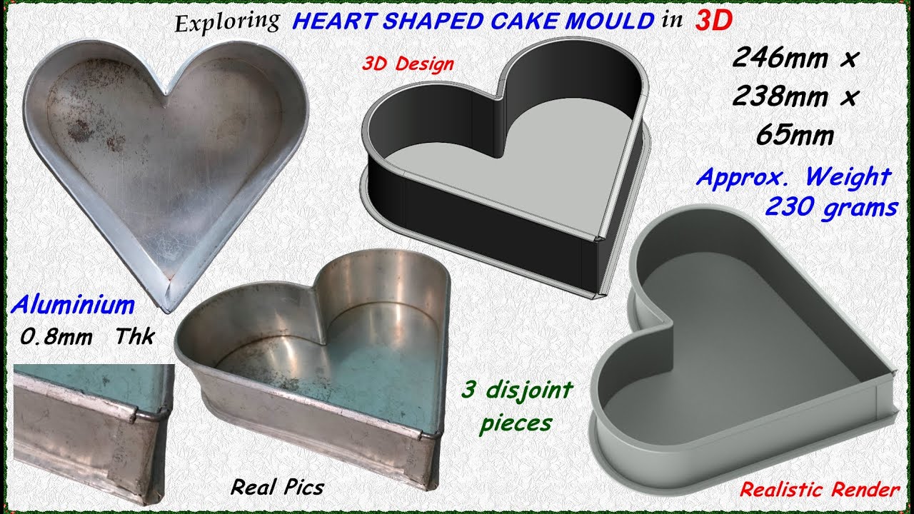 HEART SHAPED CAKE MOULD in 3D Design, #3Dmodeling,#creo,#solidworks,# ...