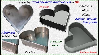 HEART SHAPED CAKE MOULD in 3D Design, #3Dmodeling,#creo,#solidworks,#fusion360,#CAD,#sheetmetals