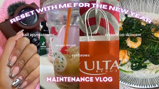 maintenance vlog: reset with me for 2023 | nail appointment, eyebrows, restocking necessities