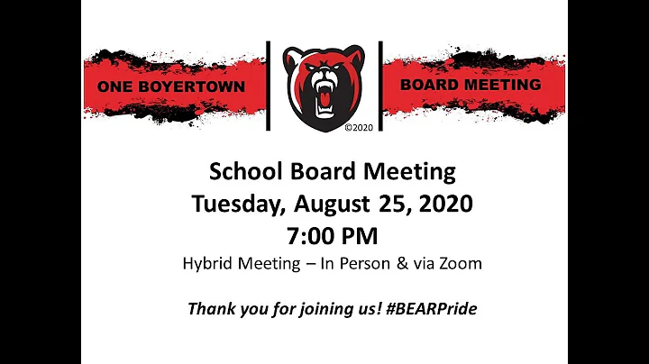 August 25, 2020 School Board Meeting