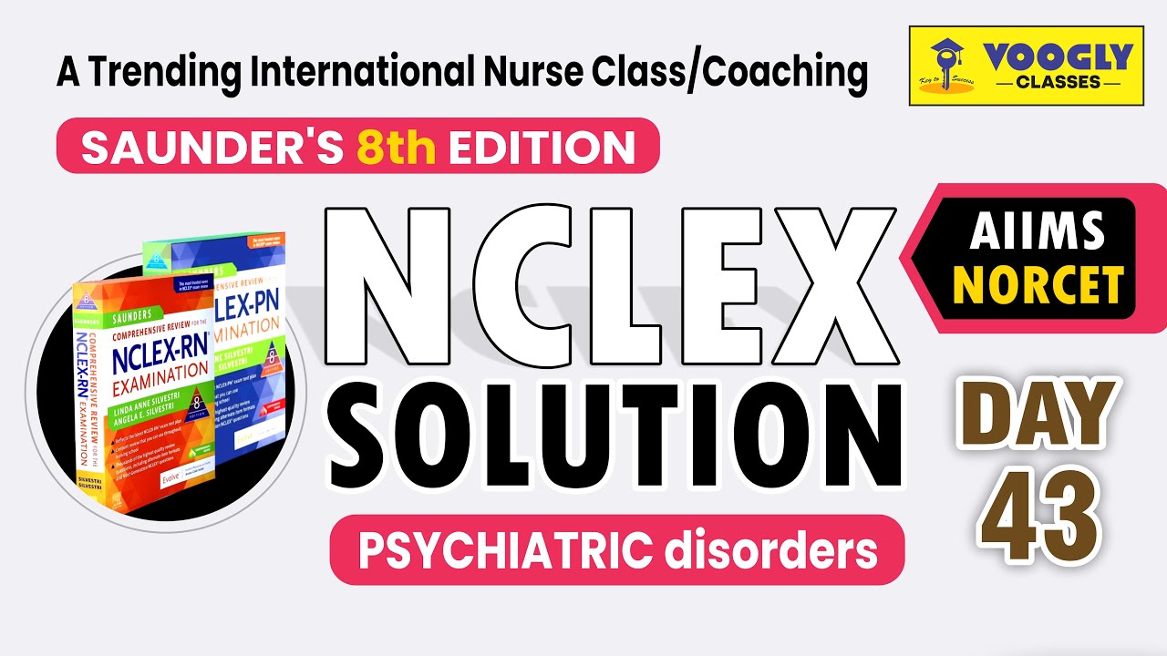 Depression – Psychiatric Nursing | NCLEX + NORCET Pre & Mains | Saunders + MCQs | Sahu Sir | Voogly