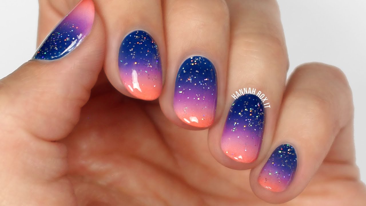 4. Asian sunset gradient nails - wide 6
