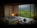 Japanese Cozy Bedroom | Rain Sounds on Window &amp; Wildflower Meadow Ambience