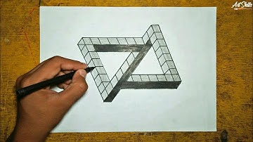 How to Draw 3D Cube Illusion - Step by Step | Art Skills