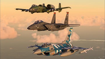 Military Jet Formation - F-16s/F-15s/A-10s - MSFS Multiplayer Flying