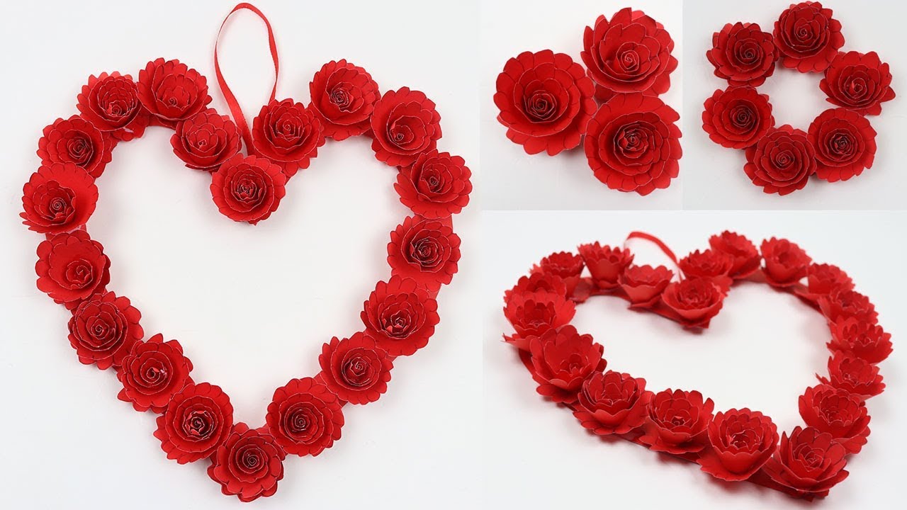 valentine heart flowers craft