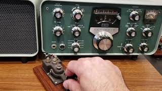 CW QSO Heathkit SB-101 & Navy Flameproof Key