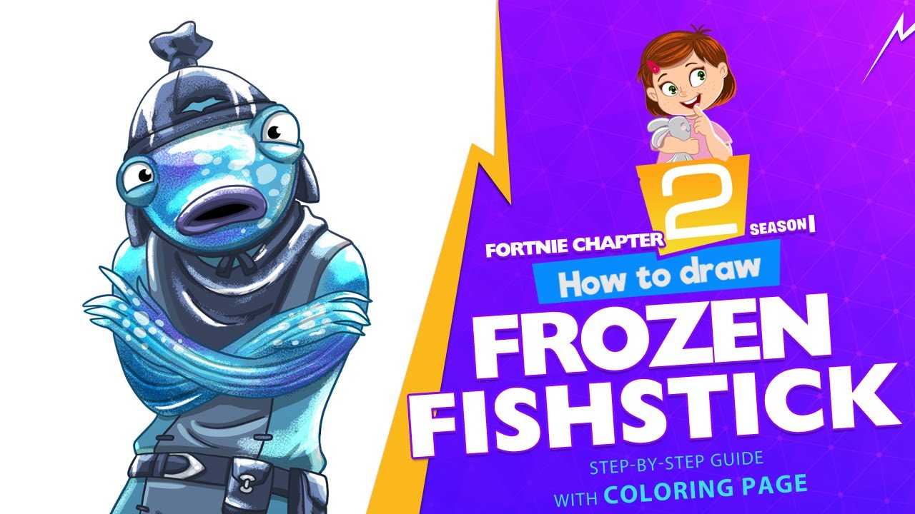 How to draw Frozen Fishstick | Fortnite Chapter 2 step-by ...