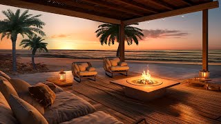 Wonders tropical beach sunset | Beach ambience with seagulls | Peaceful resort overlooking the sea