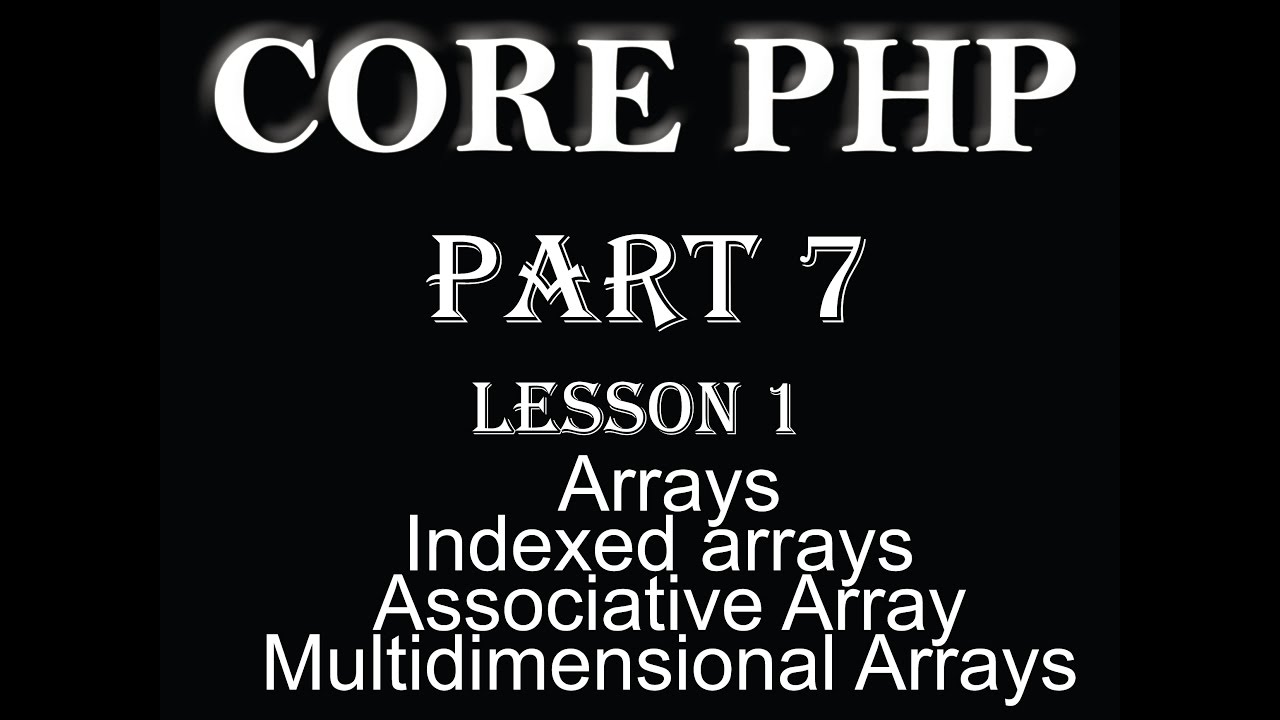 php tutorial core PHP in hindi Part 7 Arrays  YouTube