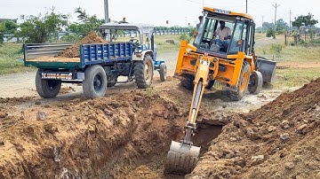 Finally JCB 3DX New Fuel Station Tank Msand Filling Drainage Trench dig and Building work finished