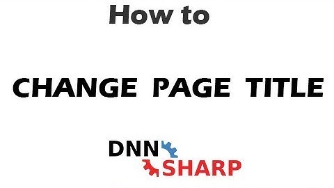 Change Page Title in DNN with MyTokens